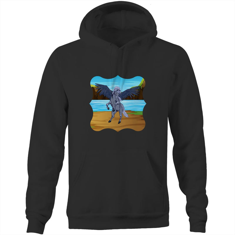Beach Pegasus AS Colour Stencil - Pocket Hoodie Sweatshirt Ogo Merch