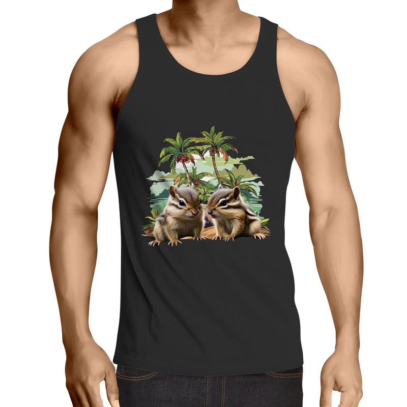 Beach Chipmunks AS Colour Lowdown - Mens Singlet Top Ogo Merch