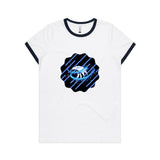 Blue Swirl Eagle AS Colour Women's Ringer Tee Ogo Merch