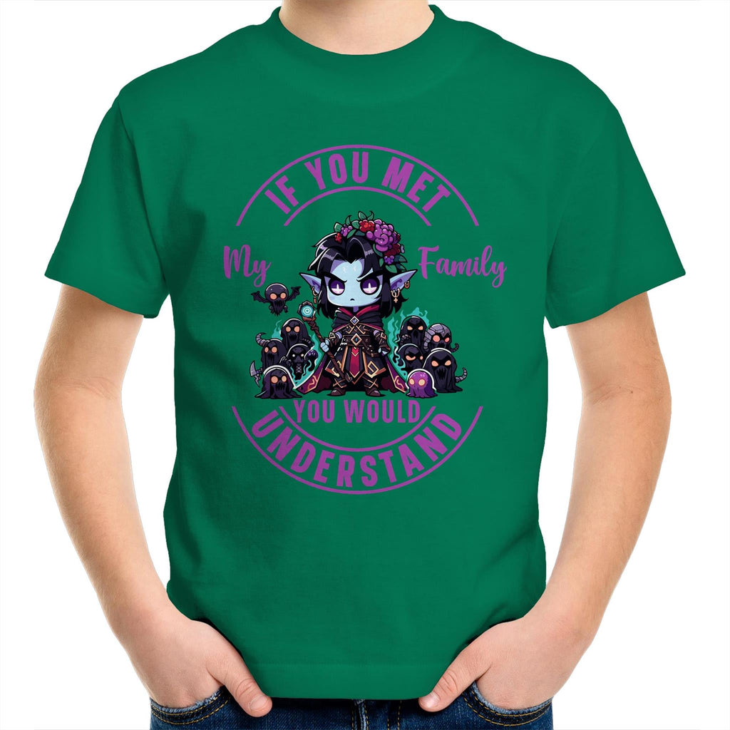 Meet my Family Angry Girl AS Colour Kids Youth T-Shirt Ogo Merch