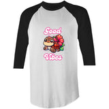 Good Vibes Turtle AS Colour Raglan - 3/4 Sleeve T-Shirt Ogo Merch
