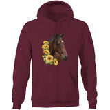 Sunflower Horse AS Colour Stencil - Pocket Hoodie Sweatshirt Ogo Merch