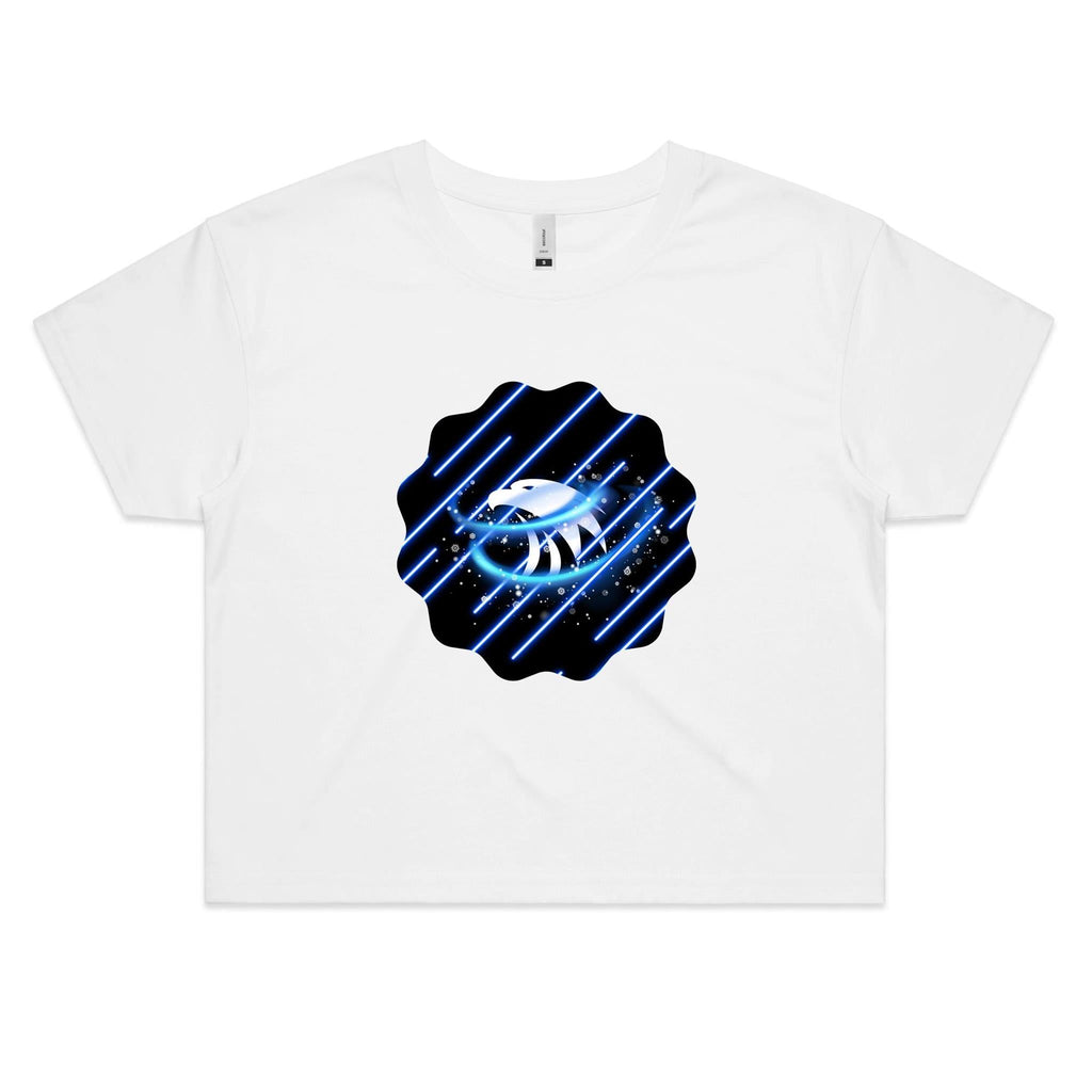 Blue Swirl Eagle AS Colour - Women's Crop Tee Ogo Merch