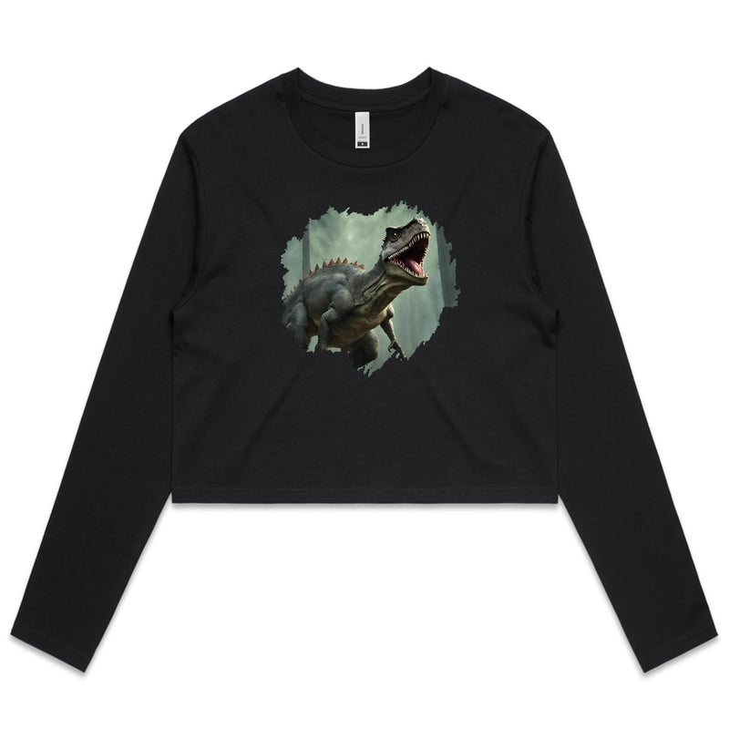T Rex AS Colour - Women's Long Sleeve Crop Tee Ogo Merch