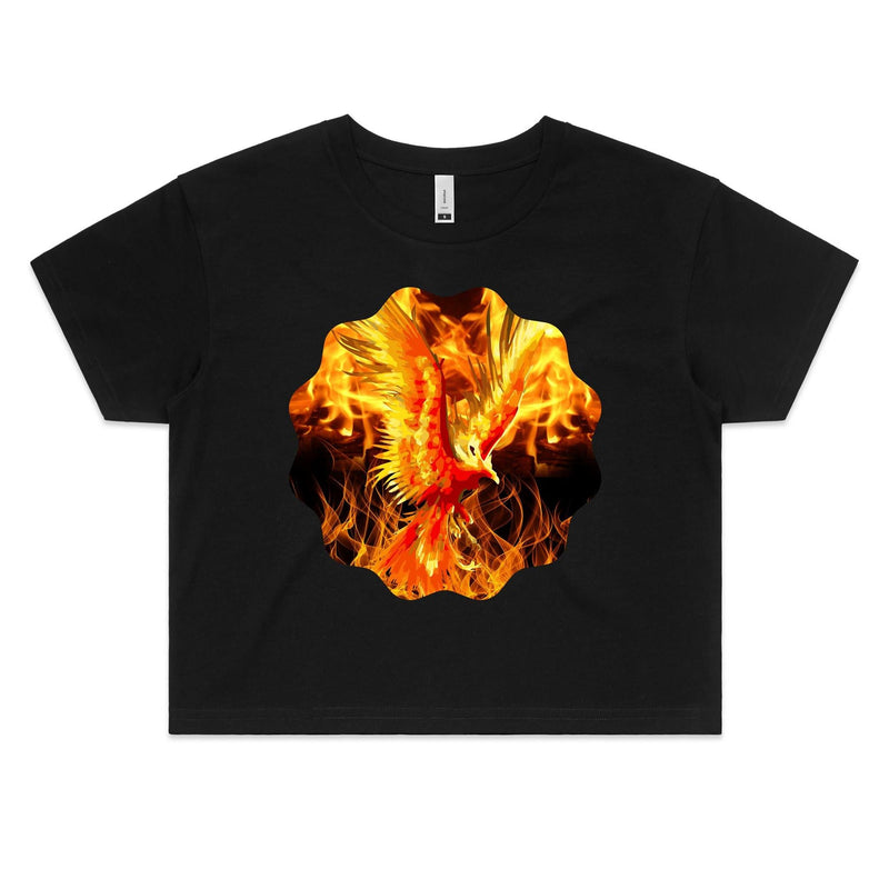 Flaming Phoenix AS Colour Women's Crop Tee Ogo Merch