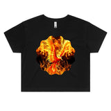 Flaming Phoenix AS Colour Women's Crop Tee Ogo Merch