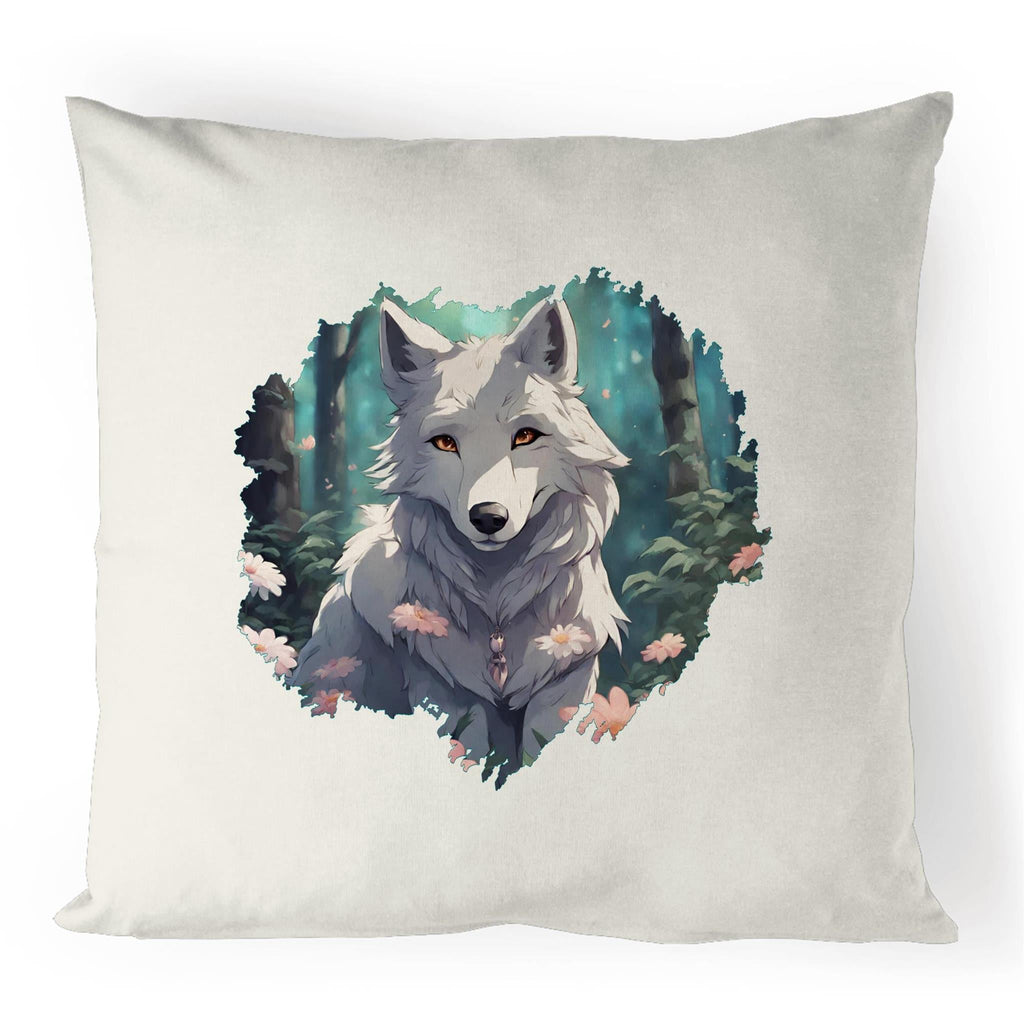 Wolf Print 100% Linen Cushion Cover Ogo Merch