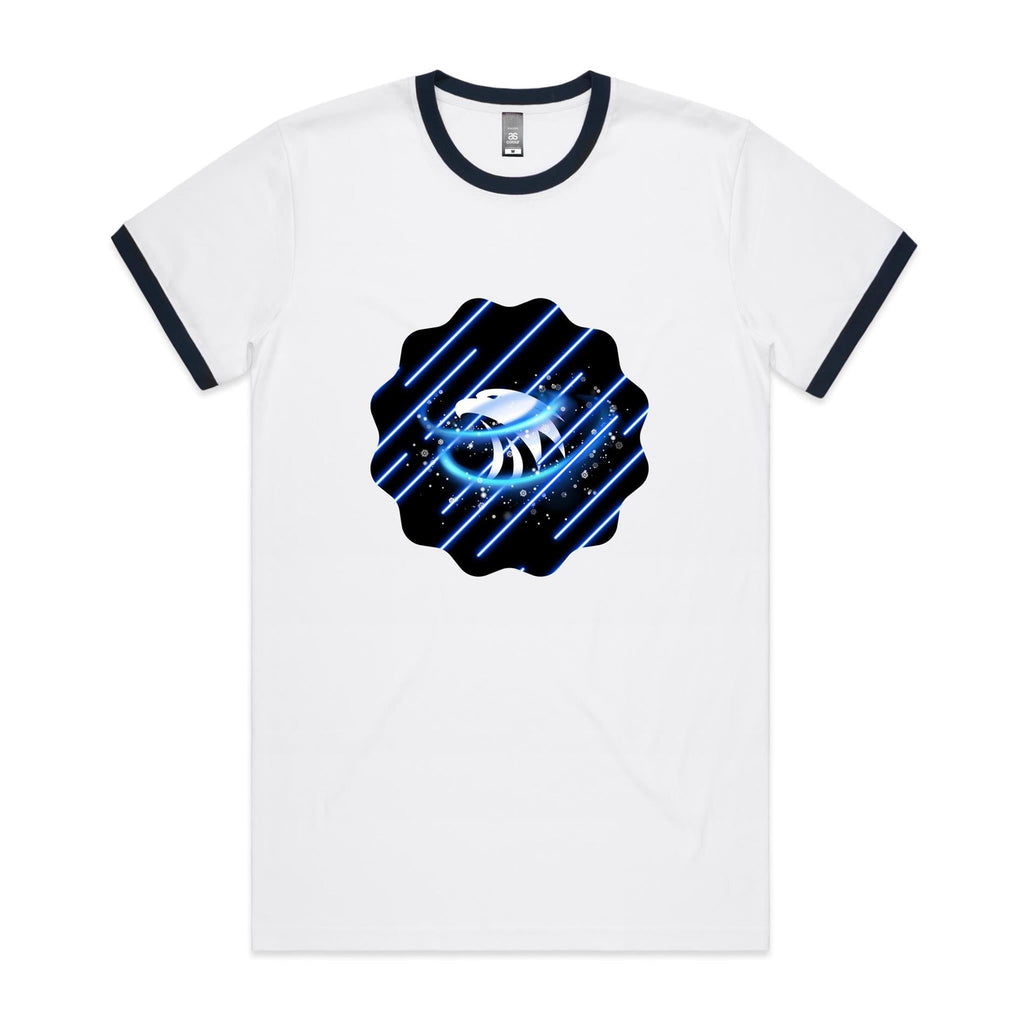 Blue Swirl Eagle AS Colour Staple Ringer Tee Ogo Merch