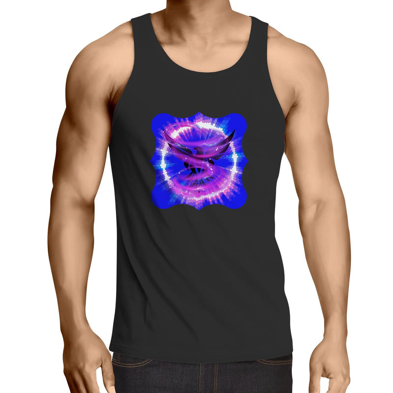 Eagle in Swirl AS Colour Lowdown - Mens Singlet Top Ogo Merch