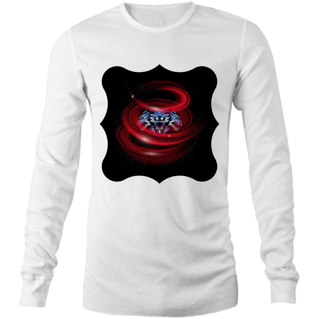 Cerberus Swirl AS Colour Base Mens Long Sleeve TShirt Ogo Merch