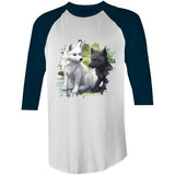 Two Wolves AS Colour Raglan 3/4 Sleeve TShirt Ogo Merch