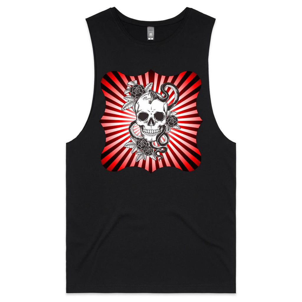 Snake and Skull AS Colour Barnard Mens Tank Top Tee Ogo Merch