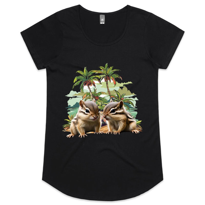 Beach Chipmunks AS Colour Mali - Womens Scoop Neck T-Shirt Ogo Merch