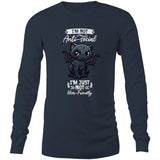 Antisocial Cat Monster AS Colour Base - Mens Long Sleeve T-Shirt