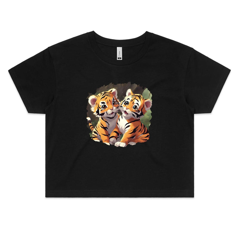 Baby Tigers AS Colour - Women's Crop Tee Ogo Merch