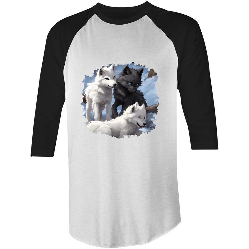 Three Wolves AS Colour Raglan - 3/4 Sleeve T-Shirt Ogo Merch