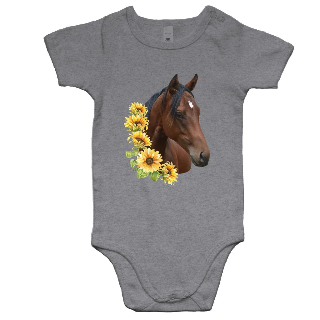 Sunflower Horse AS Colour Mini Me - Baby Onesie Romper Ogo Merch