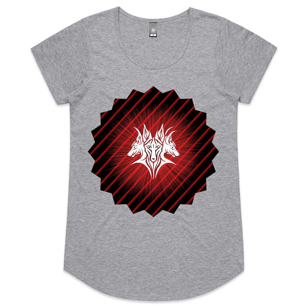 Glowing Cerberus AS Colour Mali Womens Scoop Neck TShirt Ogo Merch