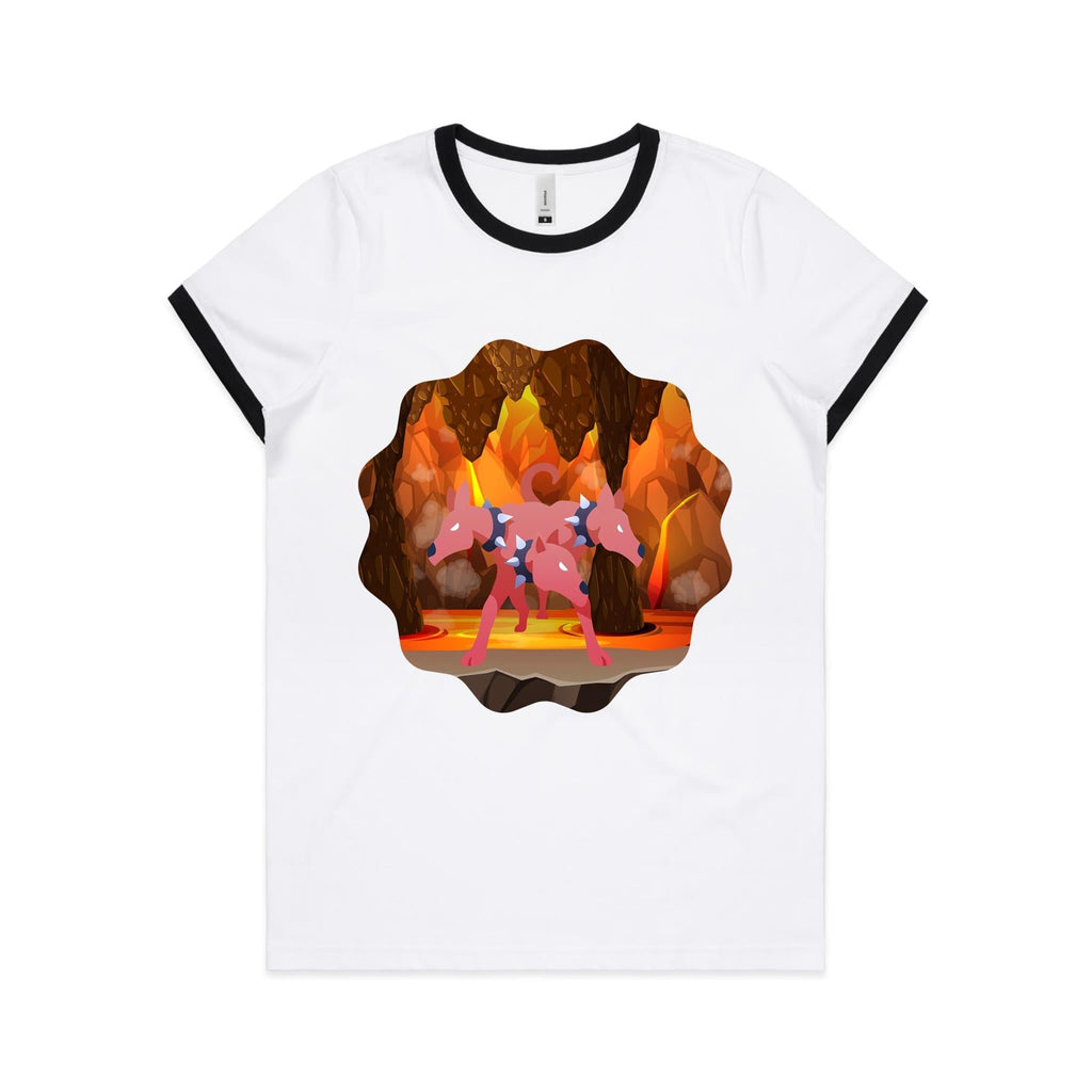 Lava Cerberus AS Colour Women's Ringer Tee Ogo Merch