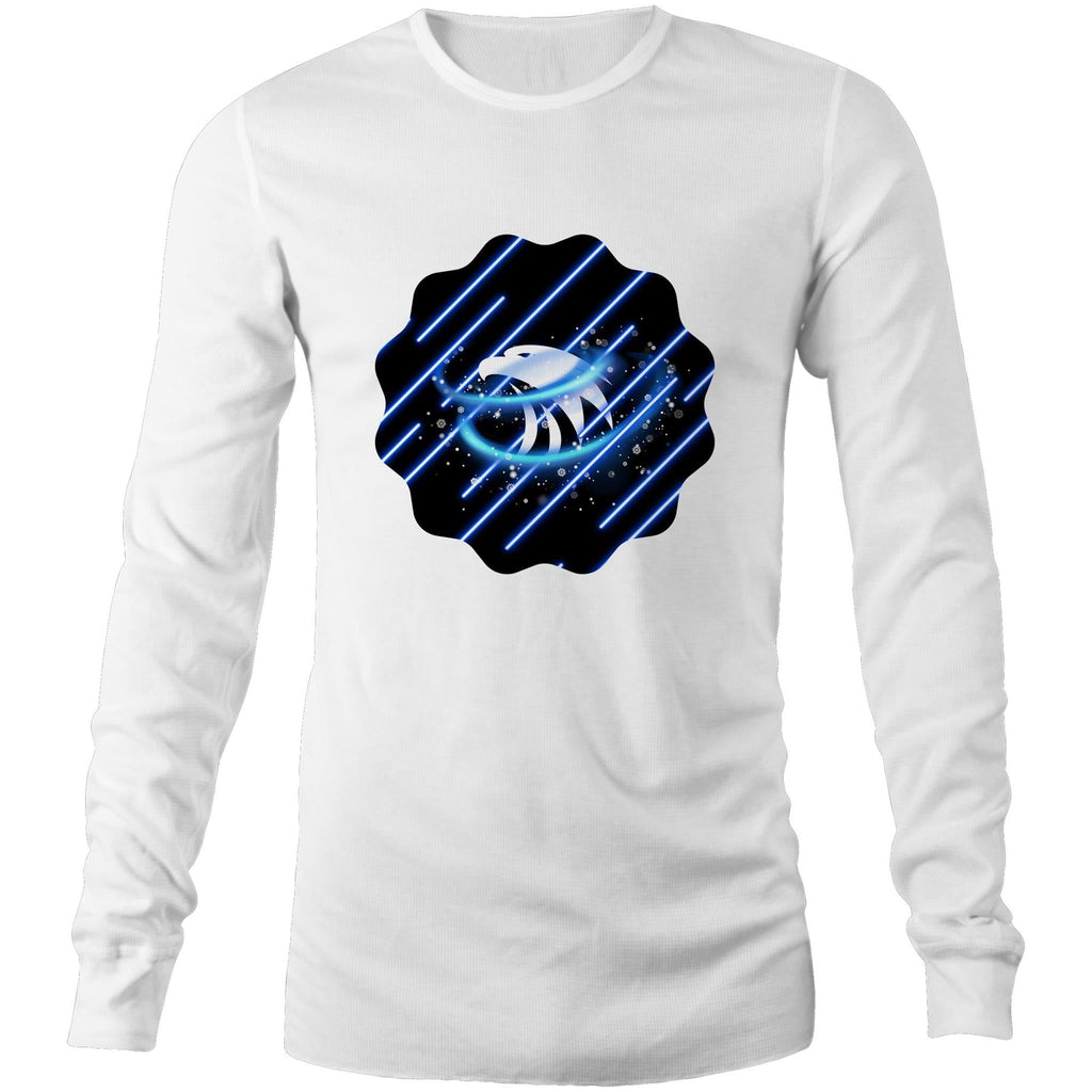 Blue Swirl Eagle AS Colour Base - Mens Long Sleeve T-Shirt Ogo Merch