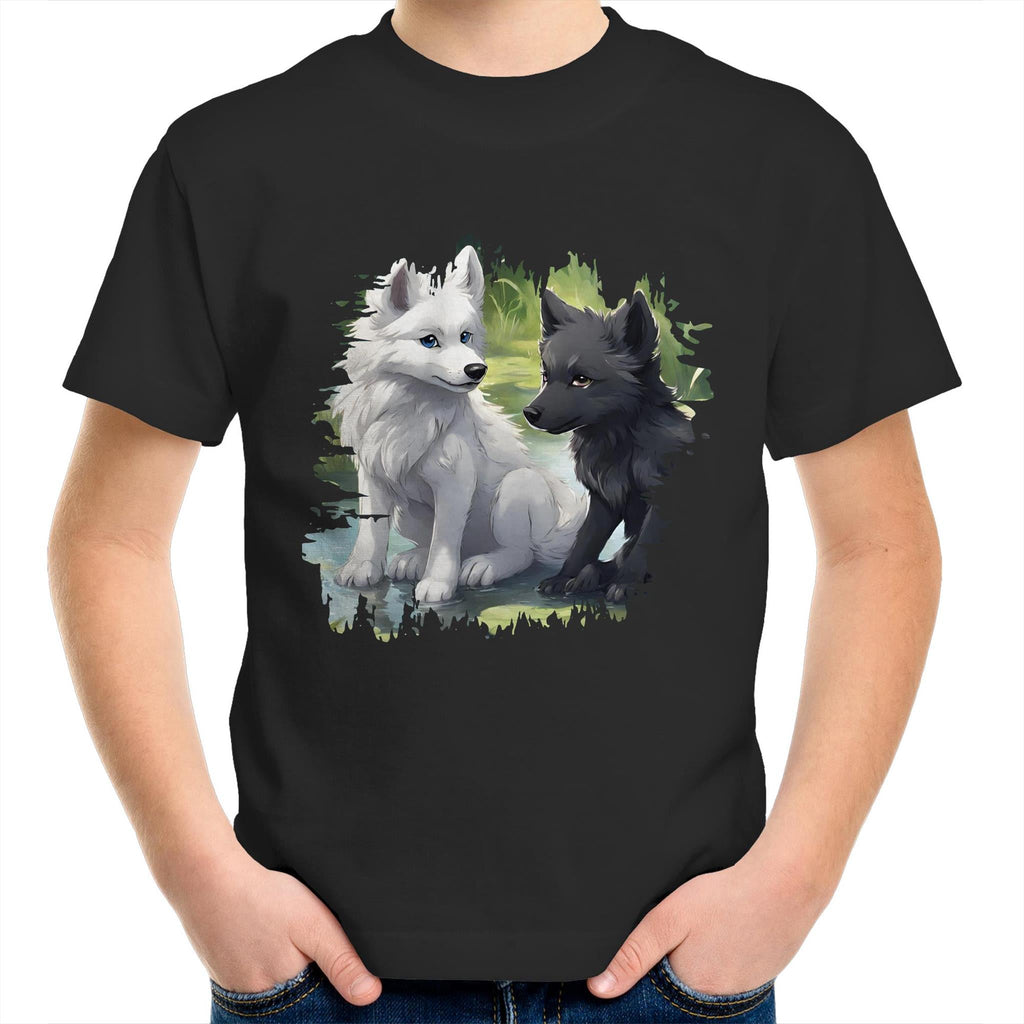 Two Wolves AS Colour Kids Youth T-Shirt Ogo Merch