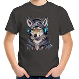 Gaming Wolf AS Colour Kids Youth TShirt Ogo Merch