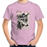 Wolf and Flowers AS Colour Kids Youth TShirt