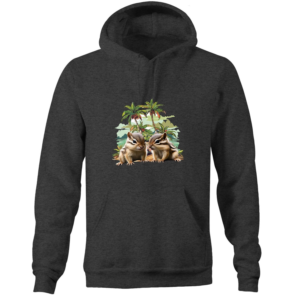 Beach Chipmunks AS Colour Stencil - Pocket Hoodie Sweatshirt Ogo Merch