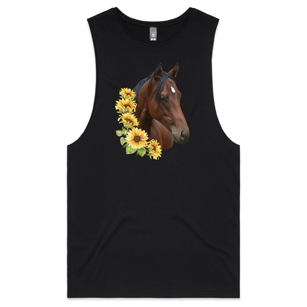 Sunflower Horse AS Colour Barnard - Mens Tank Top Tee Ogo Merch