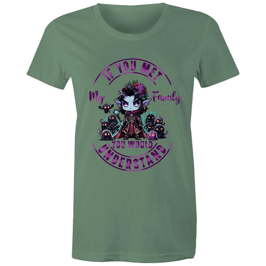 Meet my Family Angry Girl AS Colour - Women's Maple Tee Ogo Merch