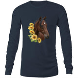 Sunflower Horse AS Colour Base - Mens Long Sleeve T-Shirt Ogo Merch