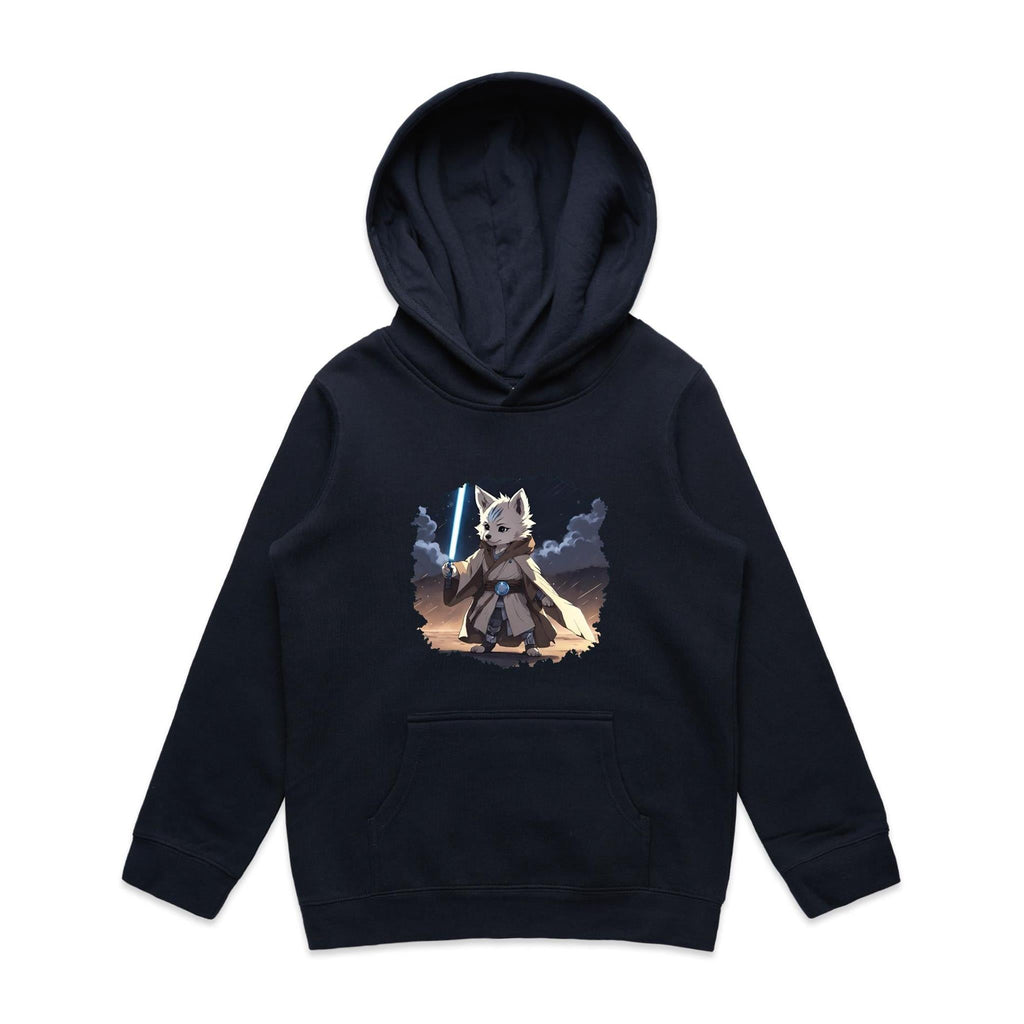 Wolf with Lightsaber AS Colour Youth Supply Hood Ogo Merch