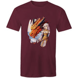 Lady and Pet Dragon AS Colour Staple - Mens T-Shirt Ogo Merch
