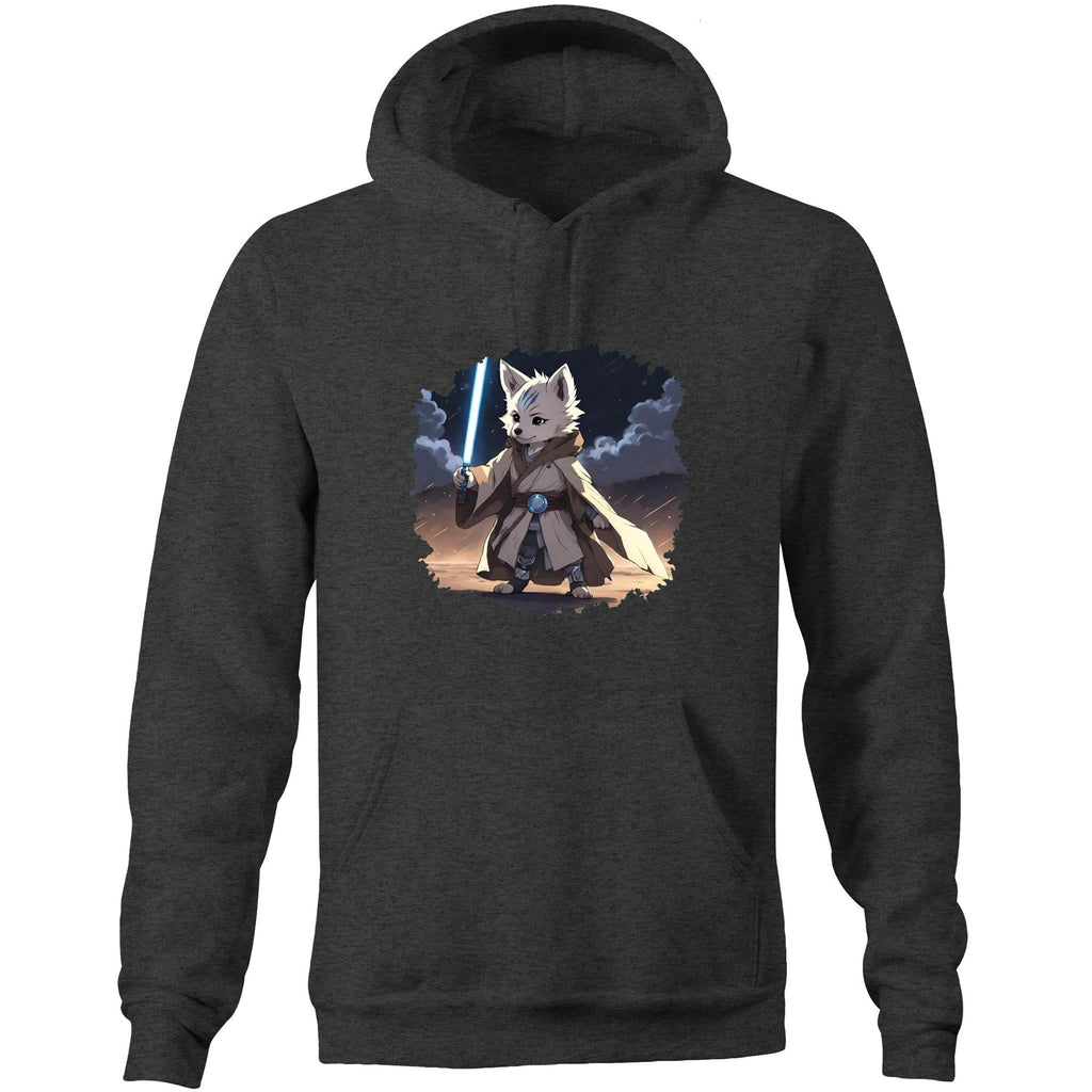 Wolf with Lightsaber AS Colour Stencil Pocket Hoodie Sweatshirt Ogo Merch