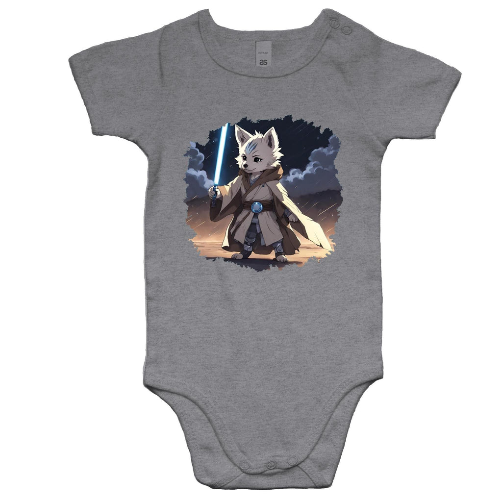 Wolf with Lightsaber AS Colour Mini Me Baby Onesie Romper Ogo Merch