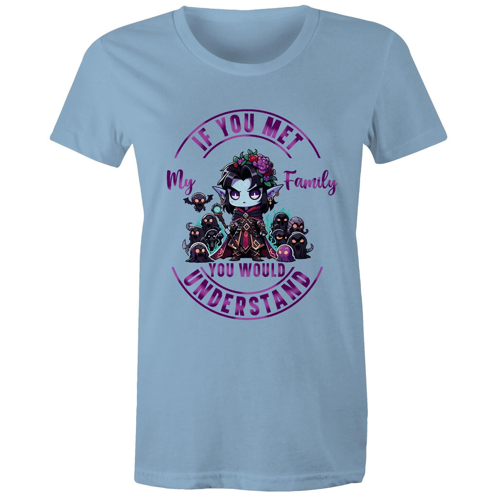 Meet my Family Angry Girl AS Colour - Women's Maple Tee Ogo Merch