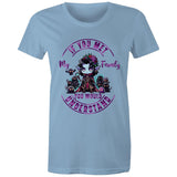 Meet my Family Angry Girl AS Colour - Women's Maple Tee Ogo Merch