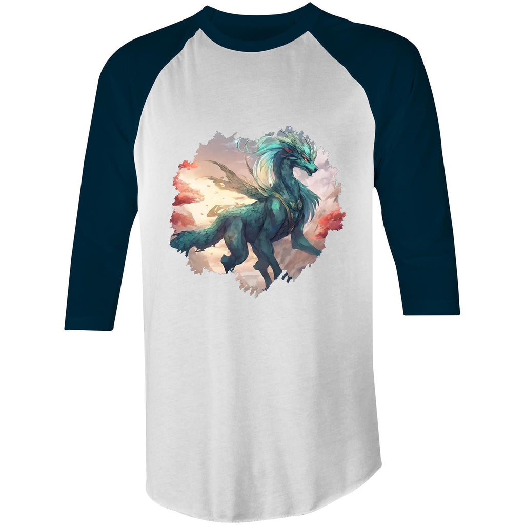 Beautiful Dragon AS Colour Raglan 3/4 Sleeve TShirt Ogo Merch