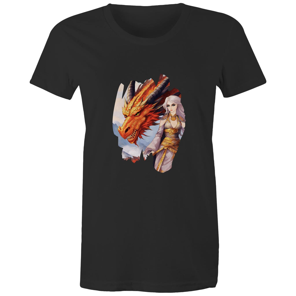 Lady and Pet Dragon AS Colour - Women's Maple Tee Ogo Merch