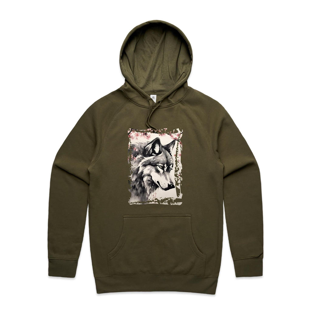 Wolf and Flowers AS Colour Supply Hood Ogo Merch