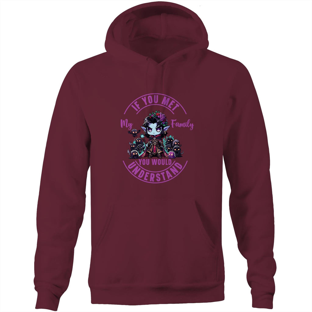 Meet my Family Angry Girl AS Colour Stencil - Pocket Hoodie Sweatshirt Ogo Merch