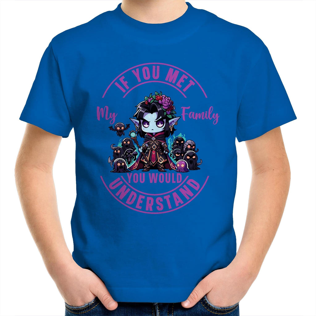 Meet my Family Angry Girl AS Colour Kids Youth T-Shirt Ogo Merch