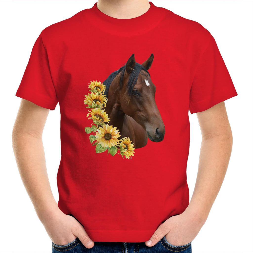 Sunflower Horse AS Colour Kids Youth T-Shirt Ogo Merch