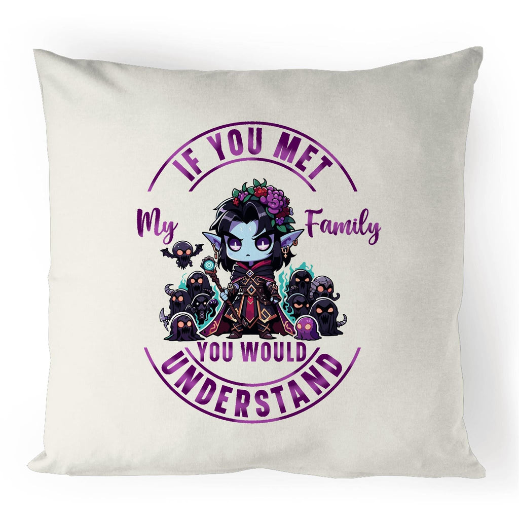 Meet my Family Angry Girl 100% Linen Cushion Cover Ogo Merch