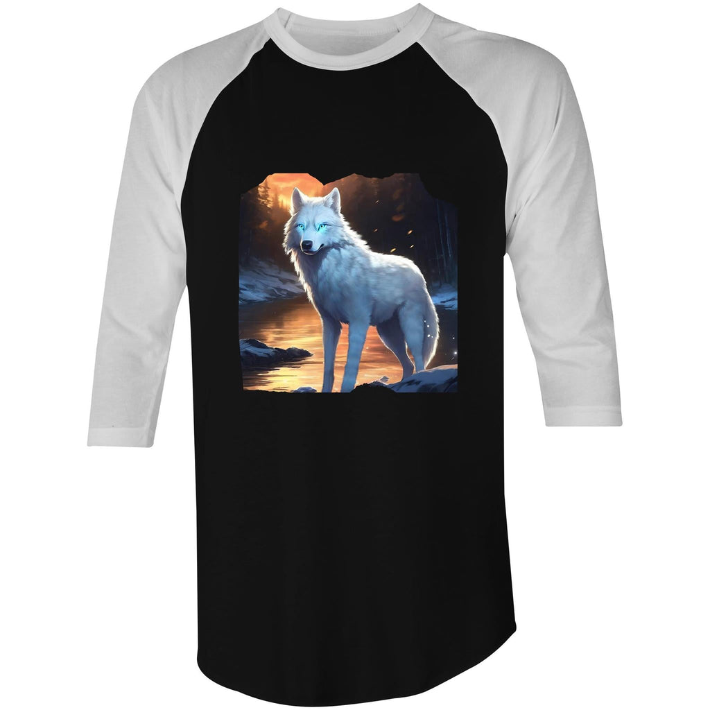 White Wolf AS Colour Raglan - 3/4 Sleeve T-Shirt Ogo Merch
