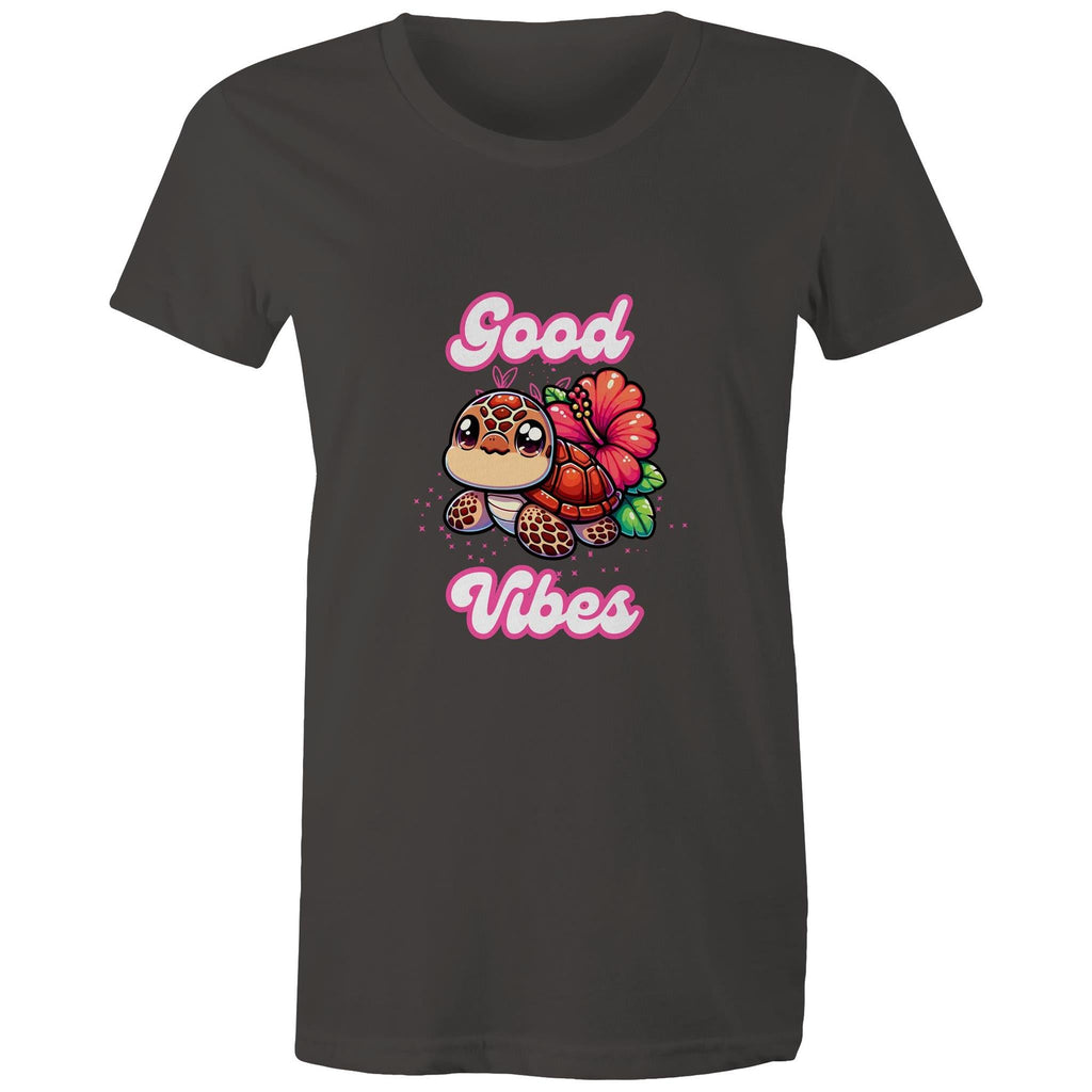 Good Vibes Turtle AS Colour - Women's Maple Tee Ogo Merch