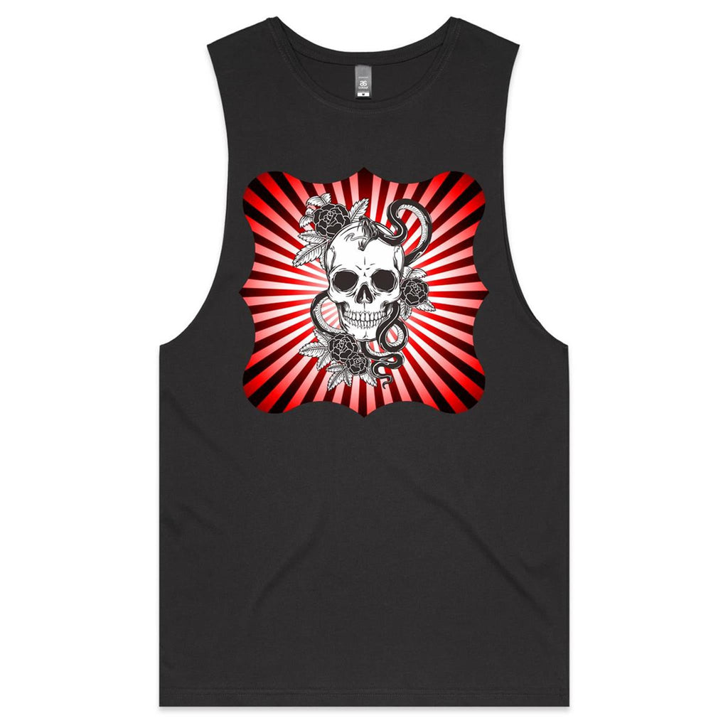Snake and Skull AS Colour Barnard Mens Tank Top Tee Ogo Merch