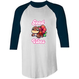Good Vibes Turtle AS Colour Raglan - 3/4 Sleeve T-Shirt Ogo Merch