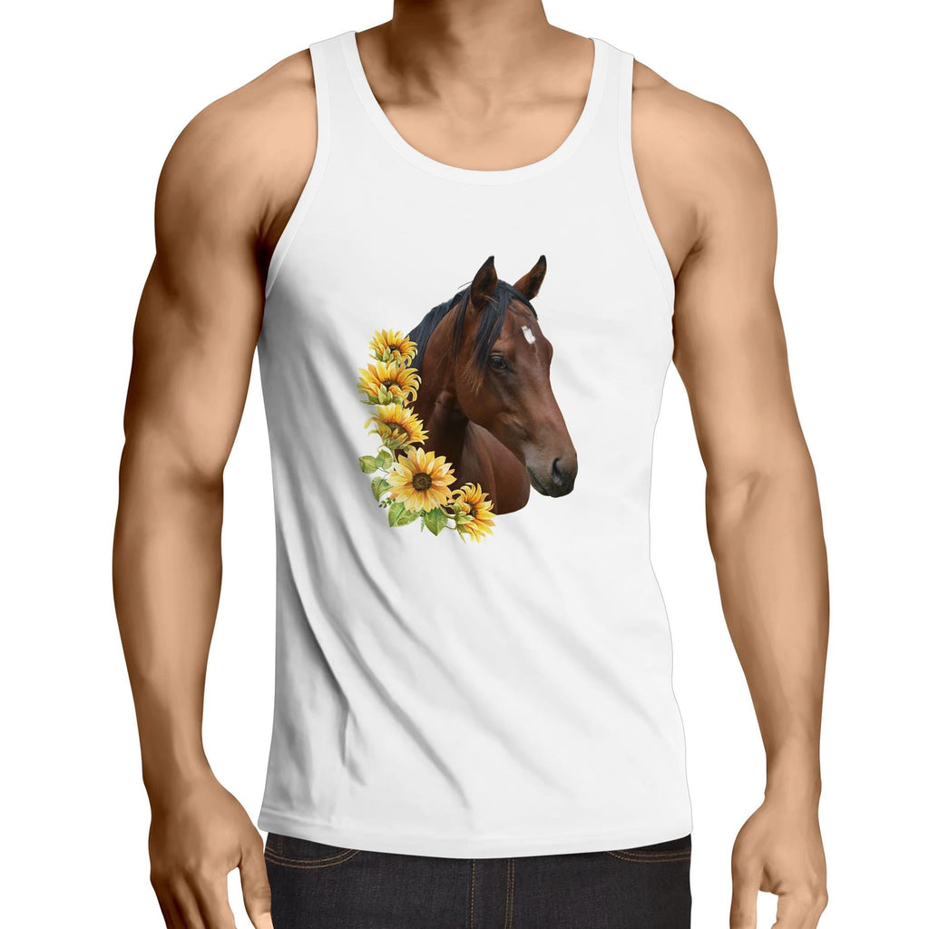 Sunflower Horse AS Colour Lowdown - Mens Singlet Top Ogo Merch
