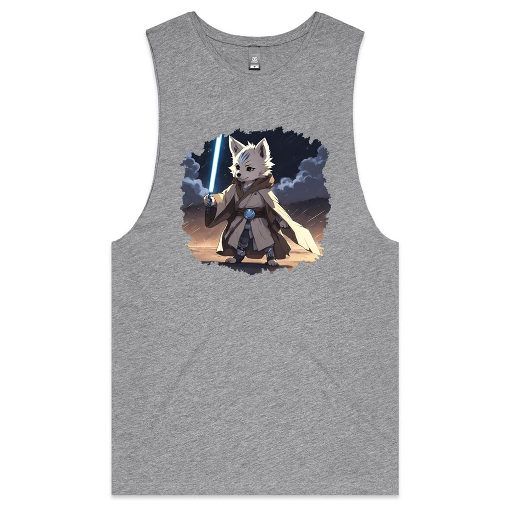 Wolf with Lightsaber AS Colour Barnard Mens Tank Top Tee Ogo Merch